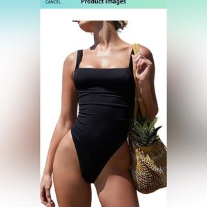 BLACK ONE PIECE SWIMSUIT